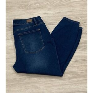 Judy Blue Jeans Womens 22W Blue Denim Skinny Fit Button Fly Stretch Distressed